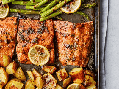 Rosemary Roasted Salmon with Asparagus & Potatoes