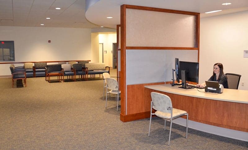 Interior of Philipsburg location and check in desk