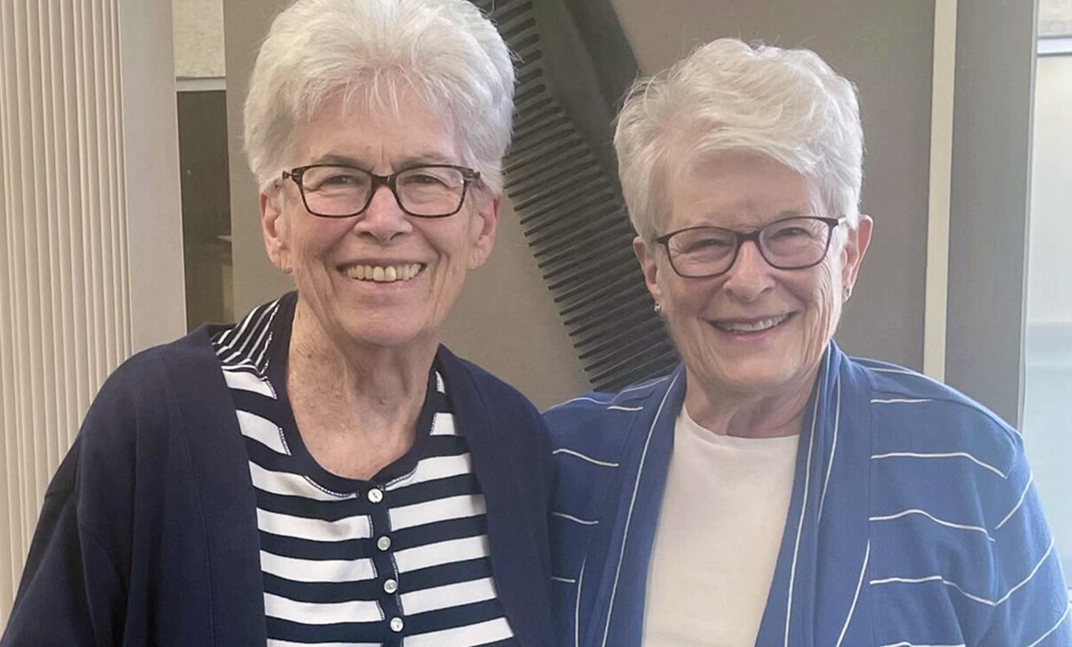 Linda Higginston and Susan Youtz pose together for a photo