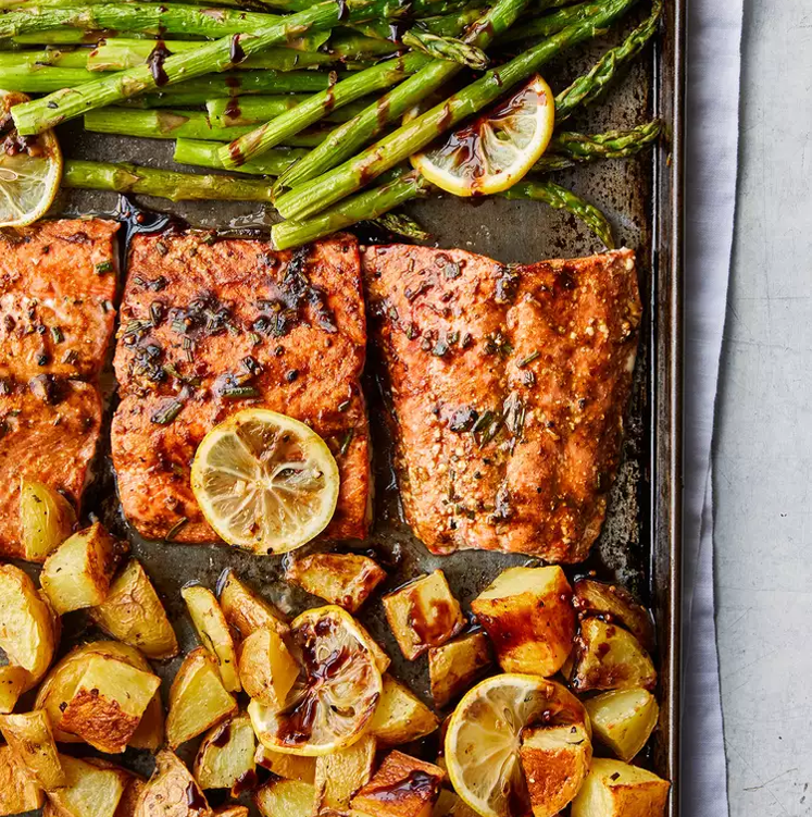 Rosemary Roasted Salmon with Asparagus & Potatoes
