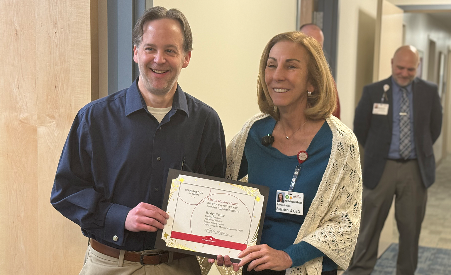Mount Nittany Health Celebrates December 2023 Employee of the Month, Wesley Neville