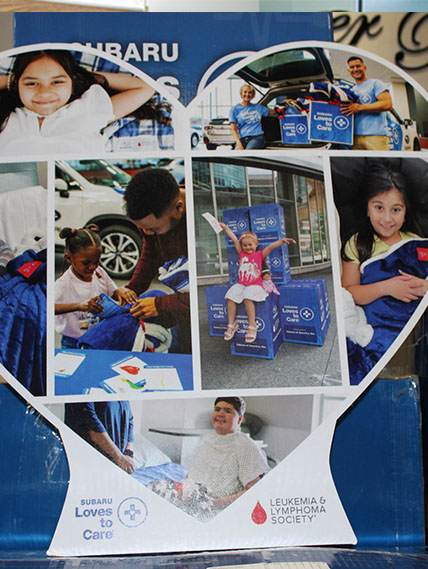 Photo collage with children and adults donating blankets