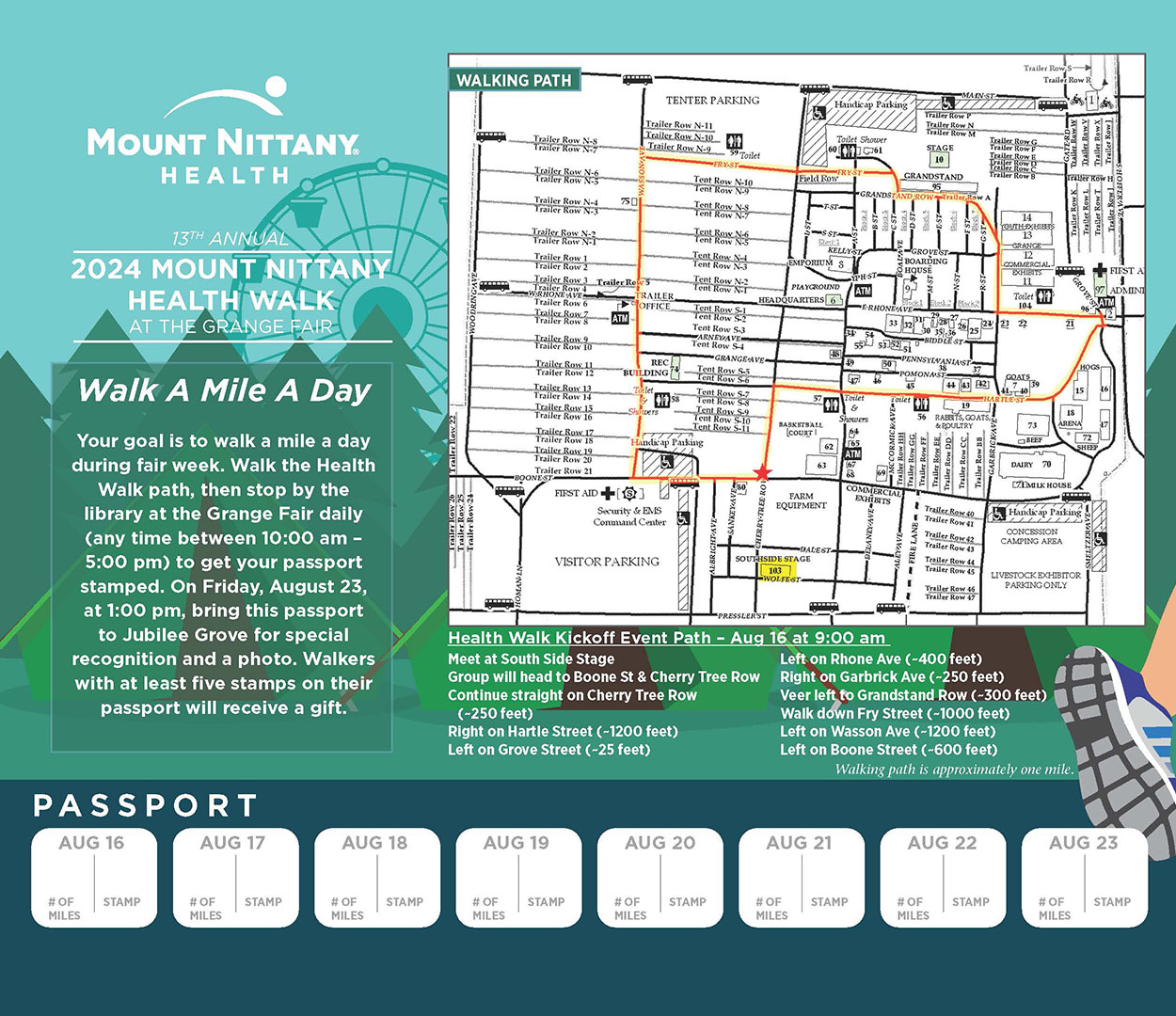 Grange Fair 2024 Health Walk Map