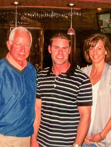 Moyer family poses for a group photo at a restaurant