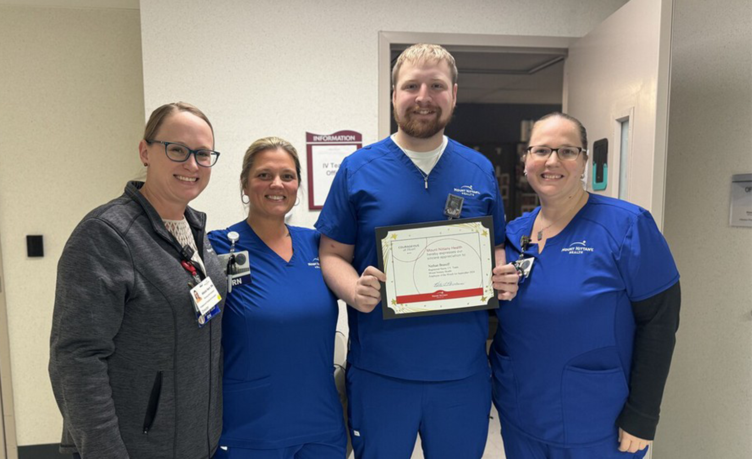 Mount Nittany Health Celebrates Employee of the Month Nate Braniff, RN